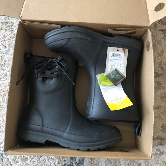 Muck Boots Women's Muck Originals Black Pull-On Rain Boots with Bows OMW000, US7 - Picture 12 of 15